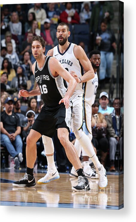 Pau Gasol Acrylic Print featuring the photograph Marc Gasol and Pau Gasol #2 by Joe Murphy