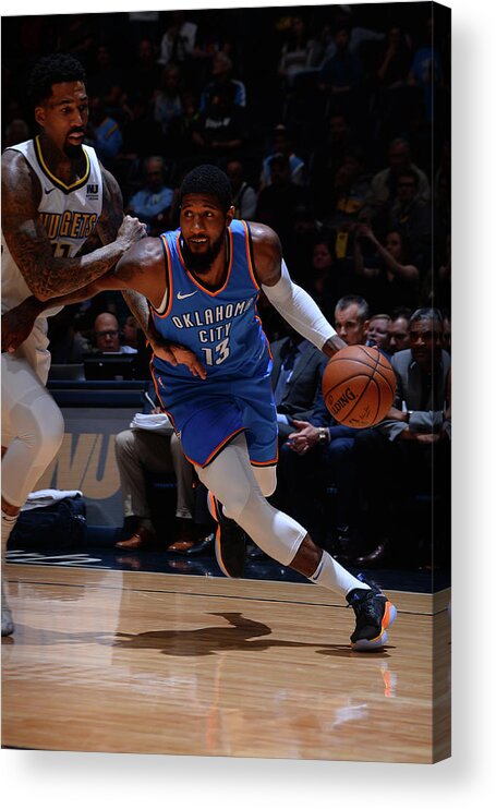 Nba Pro Basketball Acrylic Print featuring the photograph Paul George by Bart Young