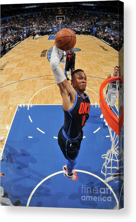 Russell Westbrook Acrylic Print featuring the photograph Russell Westbrook by Fernando Medina