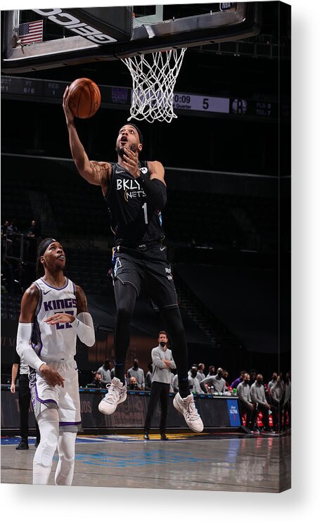 Nba Pro Basketball Acrylic Print featuring the photograph Sacramento Kings v Brooklyn Nets by Nathaniel S. Butler