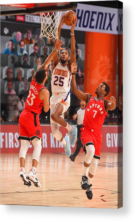 Mikal Bridges Acrylic Print featuring the photograph Toronto Raptors v Phoenix Suns by Bill Baptist