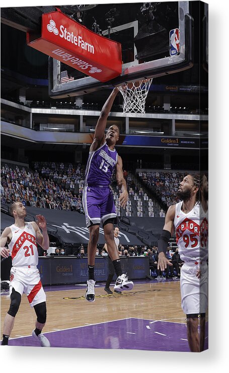 Nba Pro Basketball Acrylic Print featuring the photograph Toronto Raptors v Sacramento Kings by Rocky Widner
