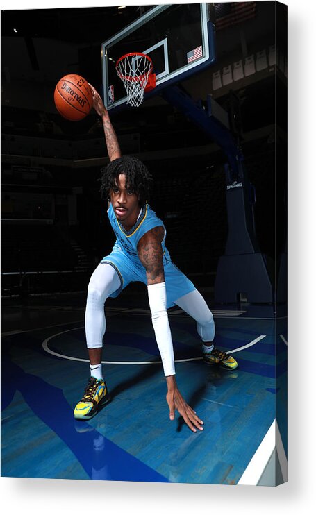 Media Day Acrylic Print featuring the photograph 2020-2021 Memphis Grizzlies Content Day by Joe Murphy