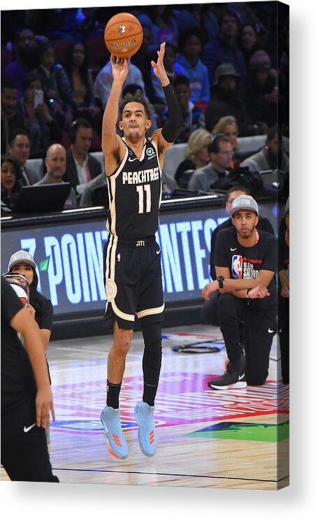 Trae Young Acrylic Print featuring the photograph 2020 NBA All-Star - MTN DEW 3-Point Contest by Bill Baptist