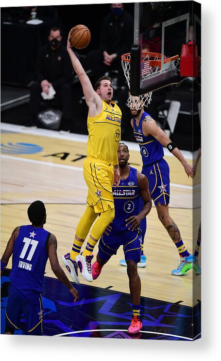 Luka Doncic Acrylic Print featuring the photograph 2021 70th NBA All-Star Game by Adam Hagy