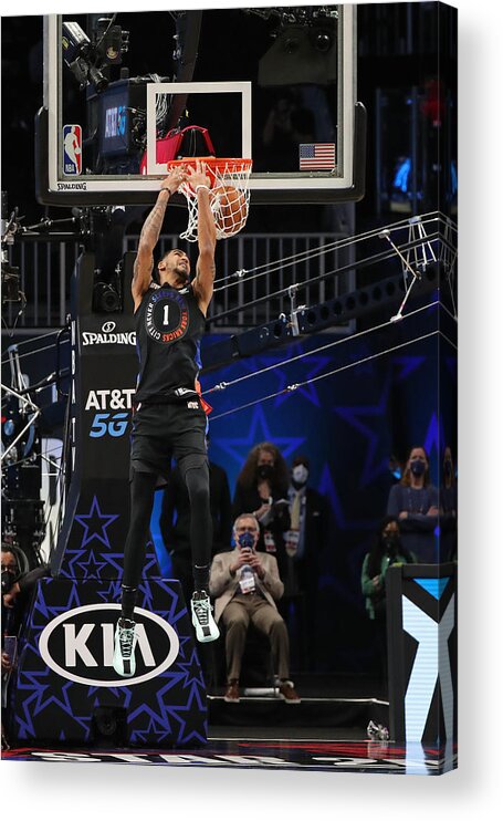Obi Toppin Acrylic Print featuring the photograph 2021 NBA All-Star - AT&T Slam Dunk Contest by Joe Murphy