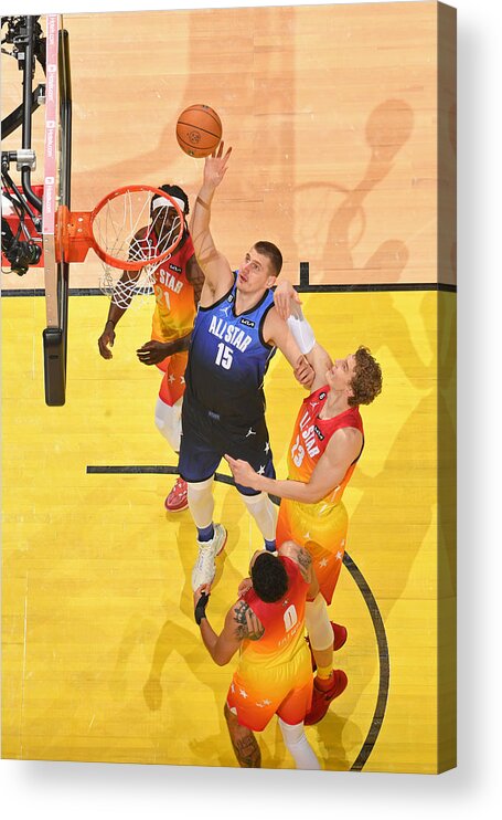 Nikola Jokic Acrylic Print featuring the photograph 2023 NBA All-Star - NBA All-Star Game by Jesse D. Garrabrant