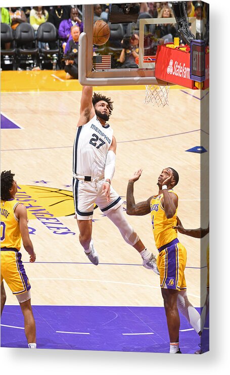 David Roddy Acrylic Print featuring the photograph 2023 NBA Playoffs - Memphis Grizzlies v Los Angeles Lakers by Andrew D. Bernstein