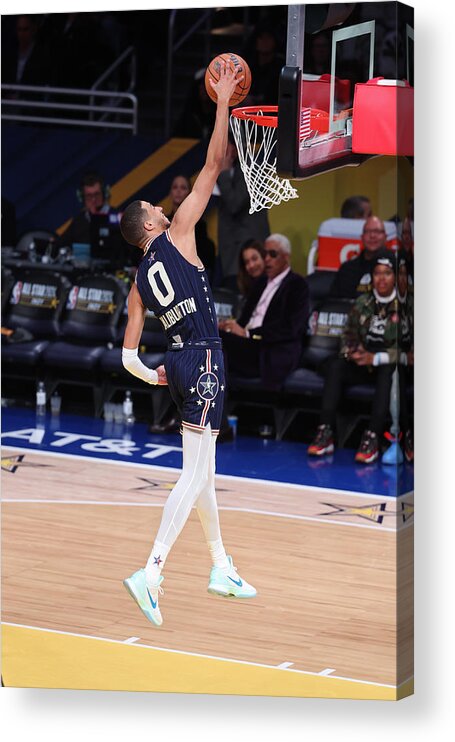 Drive Acrylic Print featuring the photograph 2024 NBA All-Star - NBA All-Star Game by Jeff Haynes