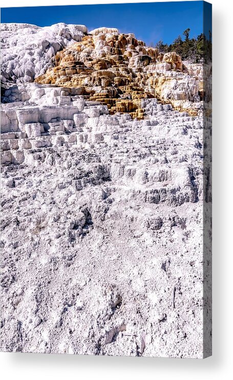 Mineral Acrylic Print featuring the photograph Beautiful Scenery At Mammoth Hot Spring In Yellowstone #24 by Alex Grichenko