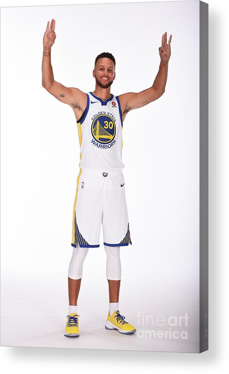 Media Day Acrylic Print featuring the photograph Stephen Curry by Noah Graham