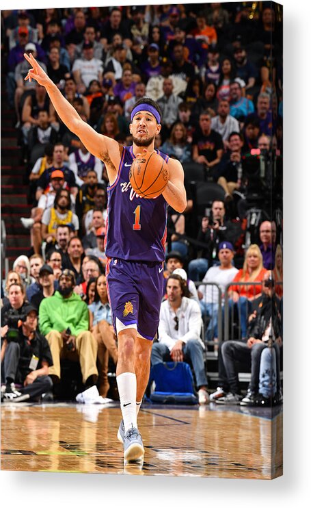 Nba Pro Basketball Acrylic Print featuring the photograph Devin Booker #26 by Barry Gossage