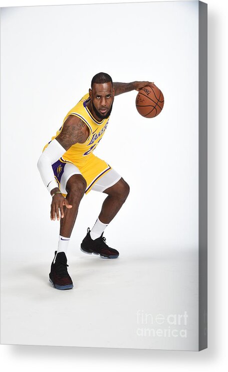 Media Day Acrylic Print featuring the photograph Lebron James by Andrew D. Bernstein