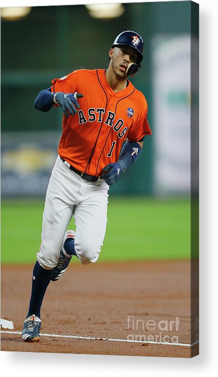 Game Two Acrylic Print featuring the photograph Carlos Correa by Bob Levey