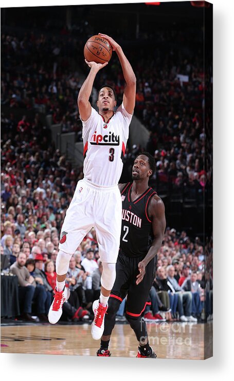 Nba Pro Basketball Acrylic Print featuring the photograph C.j. Mccollum by Sam Forencich