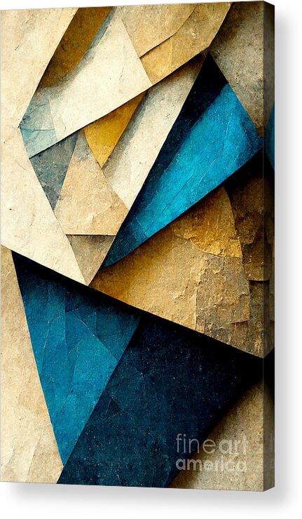 Rectangle Acrylic Print featuring the digital art Geometry abstract #3 by Sabantha