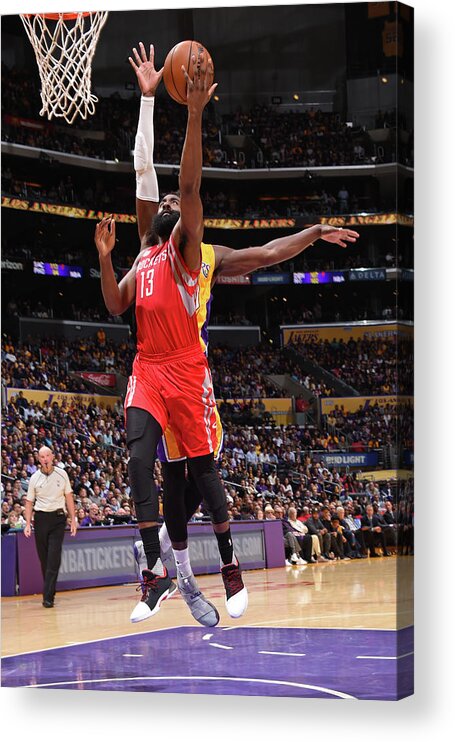 Nba Pro Basketball Acrylic Print featuring the photograph James Harden #3 by Andrew D. Bernstein