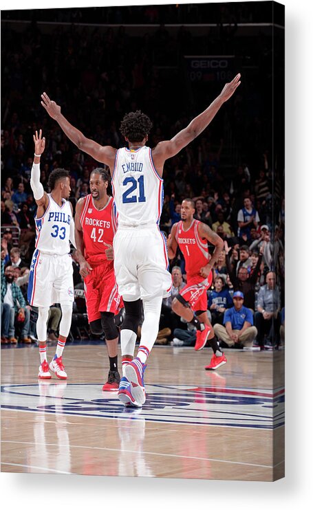 Joel Embiid Acrylic Print featuring the photograph Joel Embiid #3 by David Dow