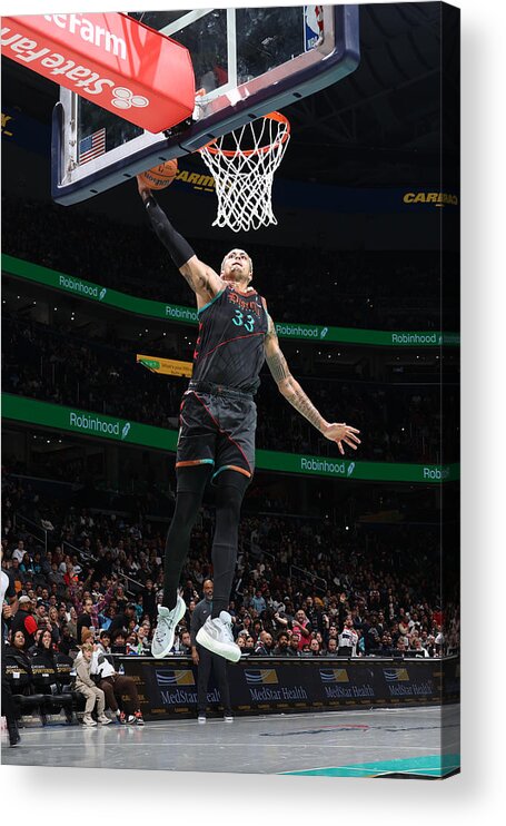 Nba Pro Basketball Acrylic Print featuring the photograph Kyle Kuzma #3 by Stephen Gosling
