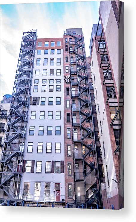 Nyc Acrylic Print featuring the photograph Looking At Skyline Of Manhattan New York City #3 by Alex Grichenko