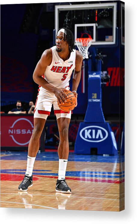 Nba Pro Basketball Acrylic Print featuring the photograph Miami Heat v Philadelphia 76ers by Jesse D. Garrabrant
