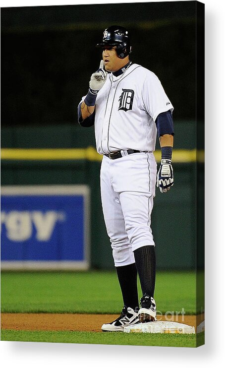 American League Baseball Acrylic Print featuring the photograph Miguel Cabrera by Kevork Djansezian