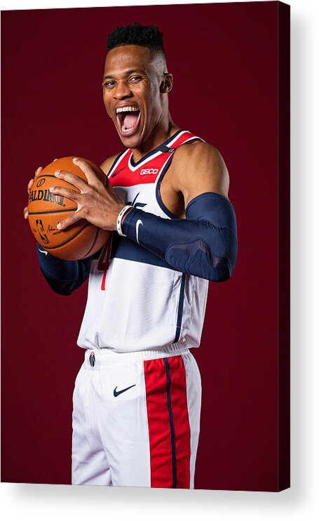 Media Day Acrylic Print featuring the photograph Russell Westbrook by Stephen Gosling