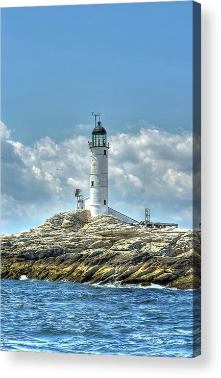 White Island Lighthouse Acrylic Print featuring the photograph White Island Lighthouse #3 by Deb Bryce