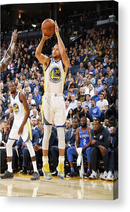 Stephen Curry Acrylic Print featuring the photograph Stephen Curry by Andrew D. Bernstein