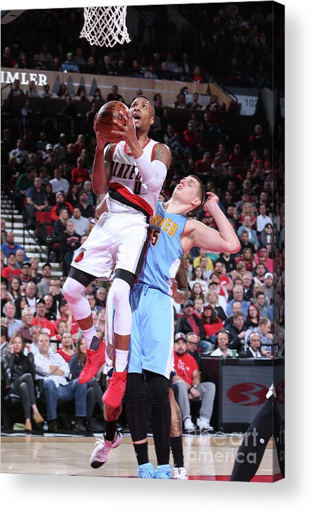 Nba Pro Basketball Acrylic Print featuring the photograph Damian Lillard by Sam Forencich