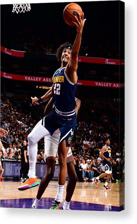 Nba Pro Basketball Acrylic Print featuring the photograph Denver Nuggets v Phoenix Suns #4 by Barry Gossage