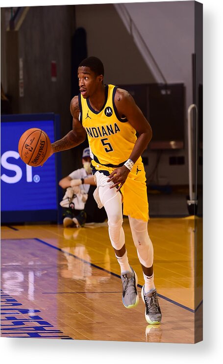 Edmond Sumner Acrylic Print featuring the photograph Indiana Pacers v Golden State Warriors #4 by Noah Graham