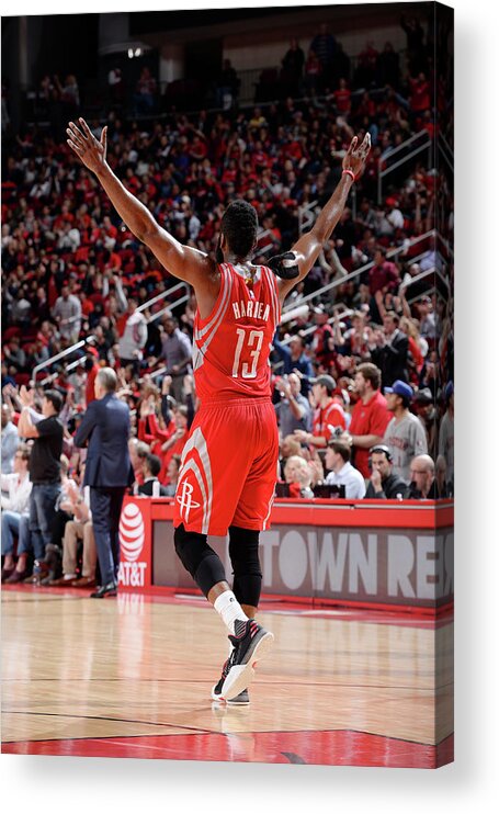 Nba Pro Basketball Acrylic Print featuring the photograph James Harden by David Dow
