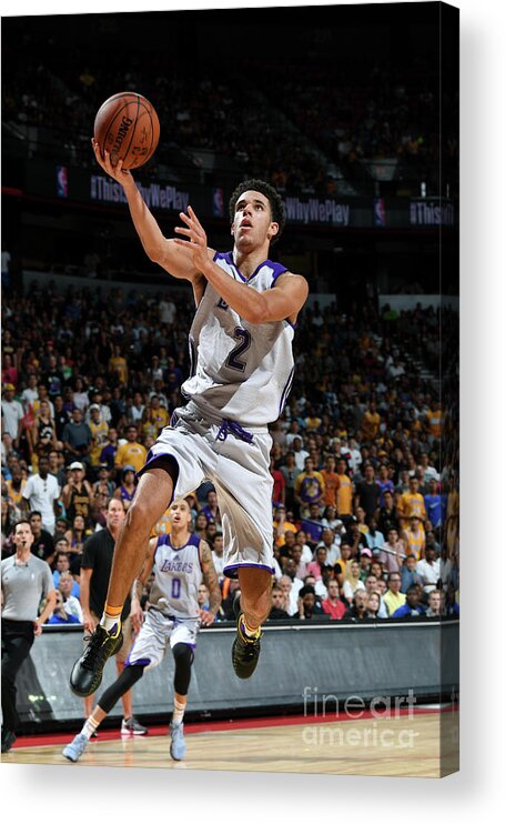Nba Pro Basketball Acrylic Print featuring the photograph Lonzo Ball by Garrett Ellwood