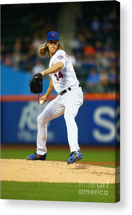 Second Inning Acrylic Print featuring the photograph Noah Syndergaard by Mike Stobe