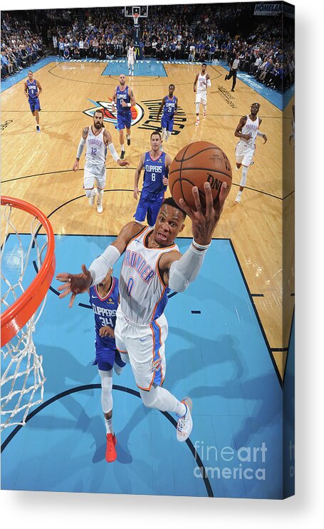 Nba Pro Basketball Acrylic Print featuring the photograph Russell Westbrook by Andrew D. Bernstein