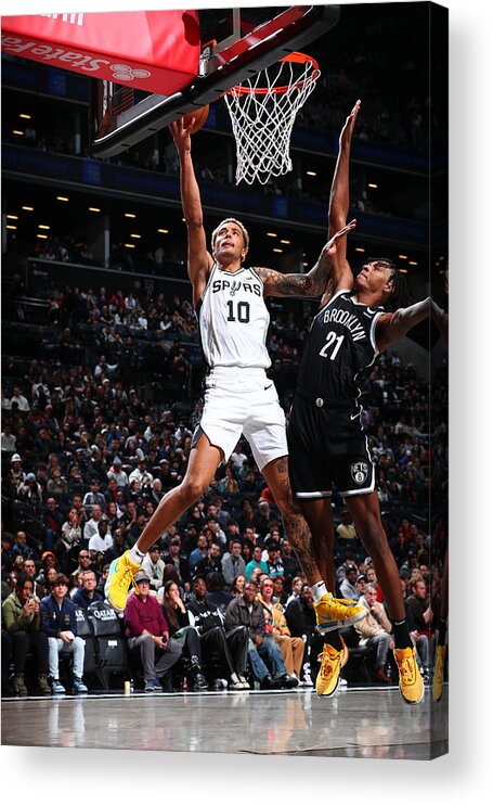 Nba Pro Basketball Acrylic Print featuring the photograph San Antonio Spurs v Brooklyn Nets #4 by David L. Nemec