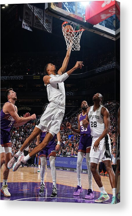 Drive Acrylic Print featuring the photograph San Antonio Spurs v Phoenix Suns #4 by Garrett Ellwood