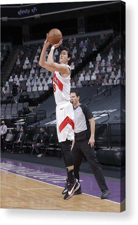Nba Pro Basketball Acrylic Print featuring the photograph Toronto Raptors v Sacramento Kings by Rocky Widner