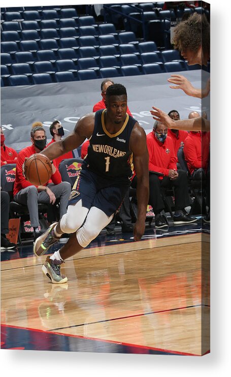 Smoothie King Center Acrylic Print featuring the photograph Zion Williamson by Layne Murdoch Jr.