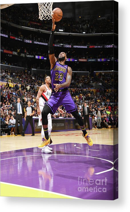 Nba Pro Basketball Acrylic Print featuring the photograph Lebron James by Andrew D. Bernstein