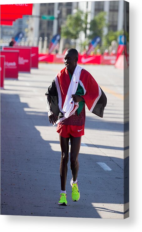 Kenya Acrylic Print featuring the photograph 2016 Bank of America Chicago Marathon #5 by Tasos Katopodis