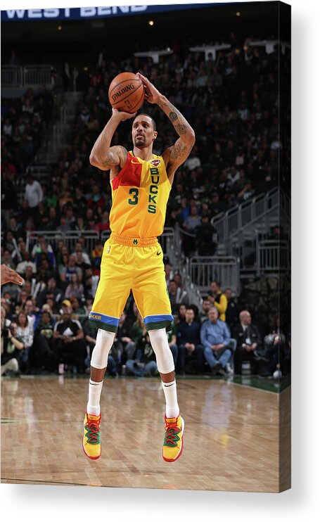 Nba Pro Basketball Acrylic Print featuring the photograph George Hill by Gary Dineen