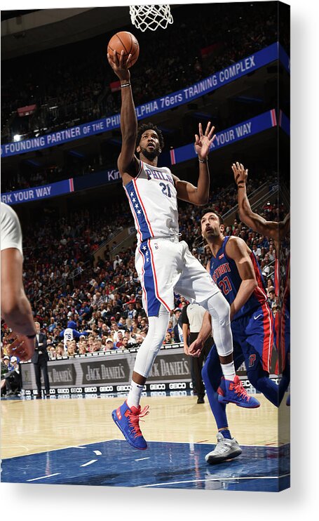 Joel Embiid Acrylic Print featuring the photograph Joel Embiid #5 by David Dow