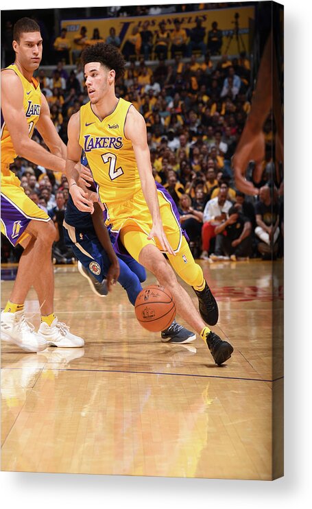 Nba Pro Basketball Acrylic Print featuring the photograph Lonzo Ball by Andrew D. Bernstein