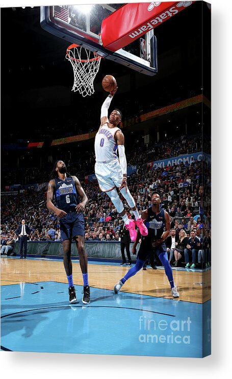 Russell Westbrook Acrylic Print featuring the photograph Russell Westbrook by Zach Beeker