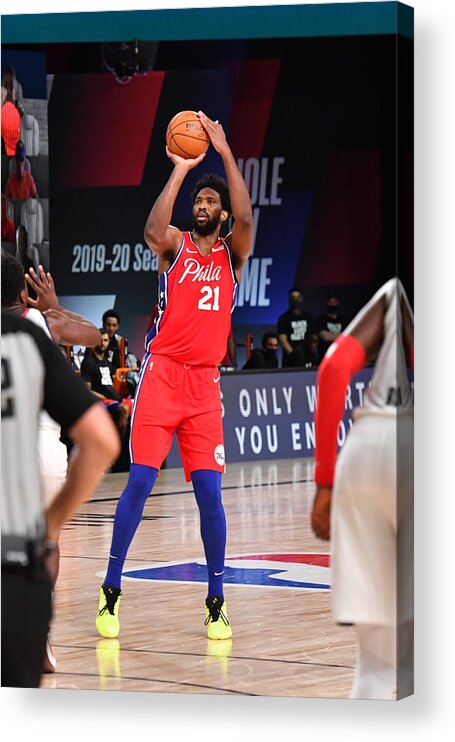 Nba Pro Basketball Acrylic Print featuring the photograph Joel Embiid by Jesse D. Garrabrant