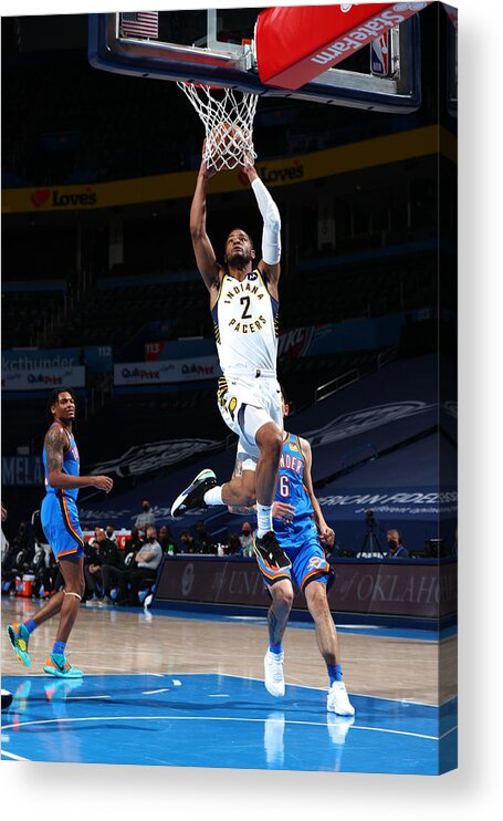 Cassius Stanley Acrylic Print featuring the photograph Indiana Pacers v Oklahoma City Thunder #6 by Zach Beeker