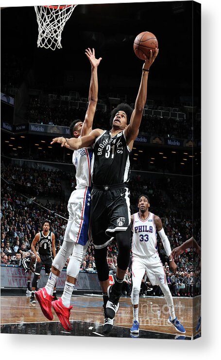 Nba Pro Basketball Acrylic Print featuring the photograph Jarrett Allen by Nathaniel S. Butler