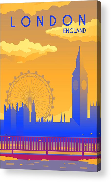 Oil On Canvas Acrylic Print featuring the digital art London #6 by Celestial Images